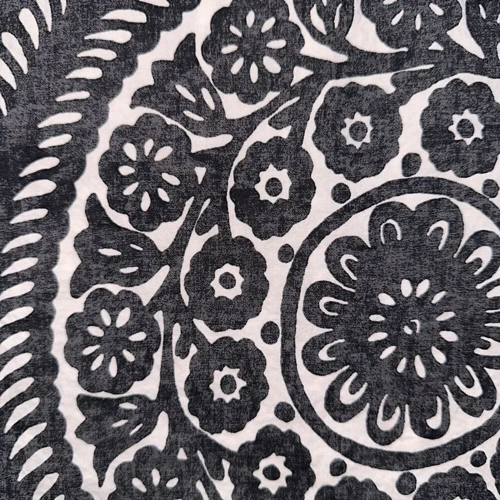Pottery Barn Nora Medallion European Pillow Sham Cotton Gray Cotton